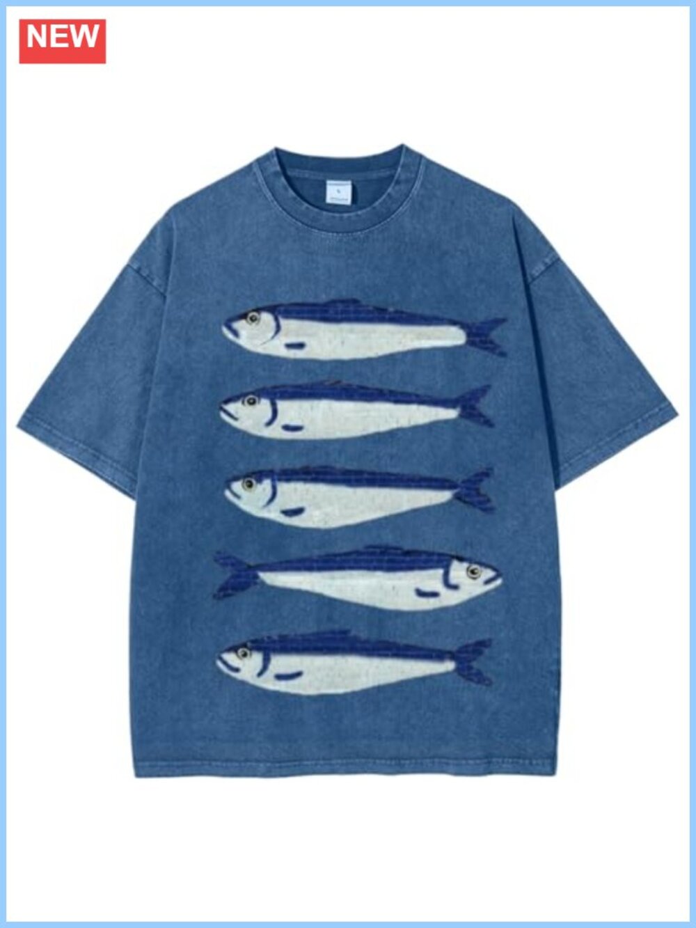Oversized Fisherman Graphic Tee Y2K Streetwear Summer T-Shirt